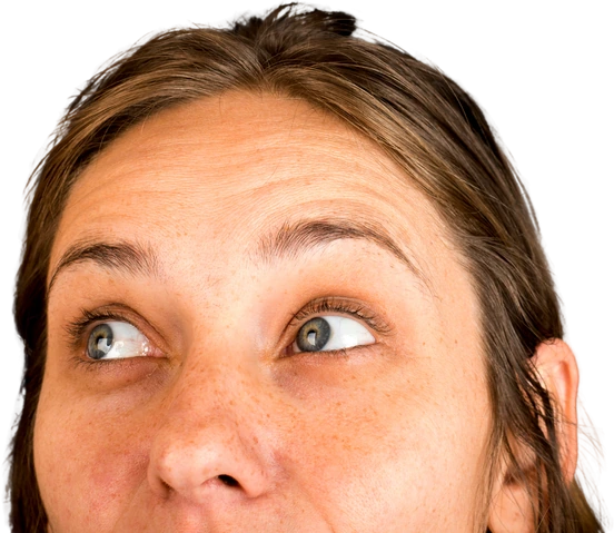 The face of an undecided person